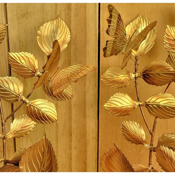 Vintage Mid-Century Modern Metal Leaf Wall Art, Set 2 - Picture 10 of 12